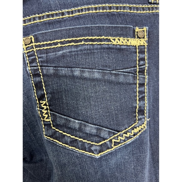 BKE Stella Bootcut Jeans Womens 30L Dark Wash Thick Stitch Low Rise Denim - Picture 8 of 16